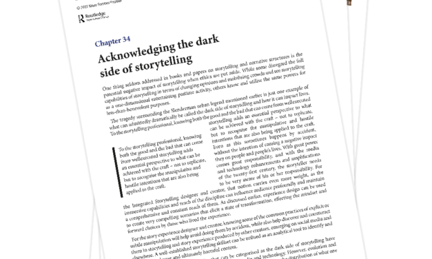 Complimentary publication of “Acknowledging the Dark Side of Storytelling”